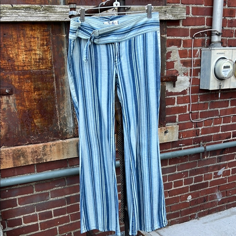 FP Striped Blue and White Flared Jeans (Very 70’s)